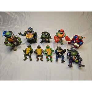 Vrg TMNT Lot Of 10 Posable Figures Teenage Mutant Ninja Turtles Classic Cartoon